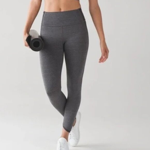 Lululemon Pants - Lululemon Featherlight Tights Womens Size‎ 2 Grey Activewear Yoga